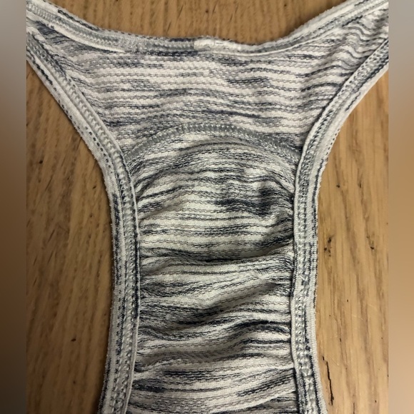 Lululemon Cool Racerback Tank Top White And Charcoal Tiger Space Dye Light Luon - Picture 4 of 6